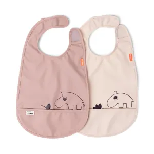 Bib with velcro 2-pack - Deer friends - Powder