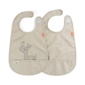 Bib with velcro 2-pack - Lalee - Sand