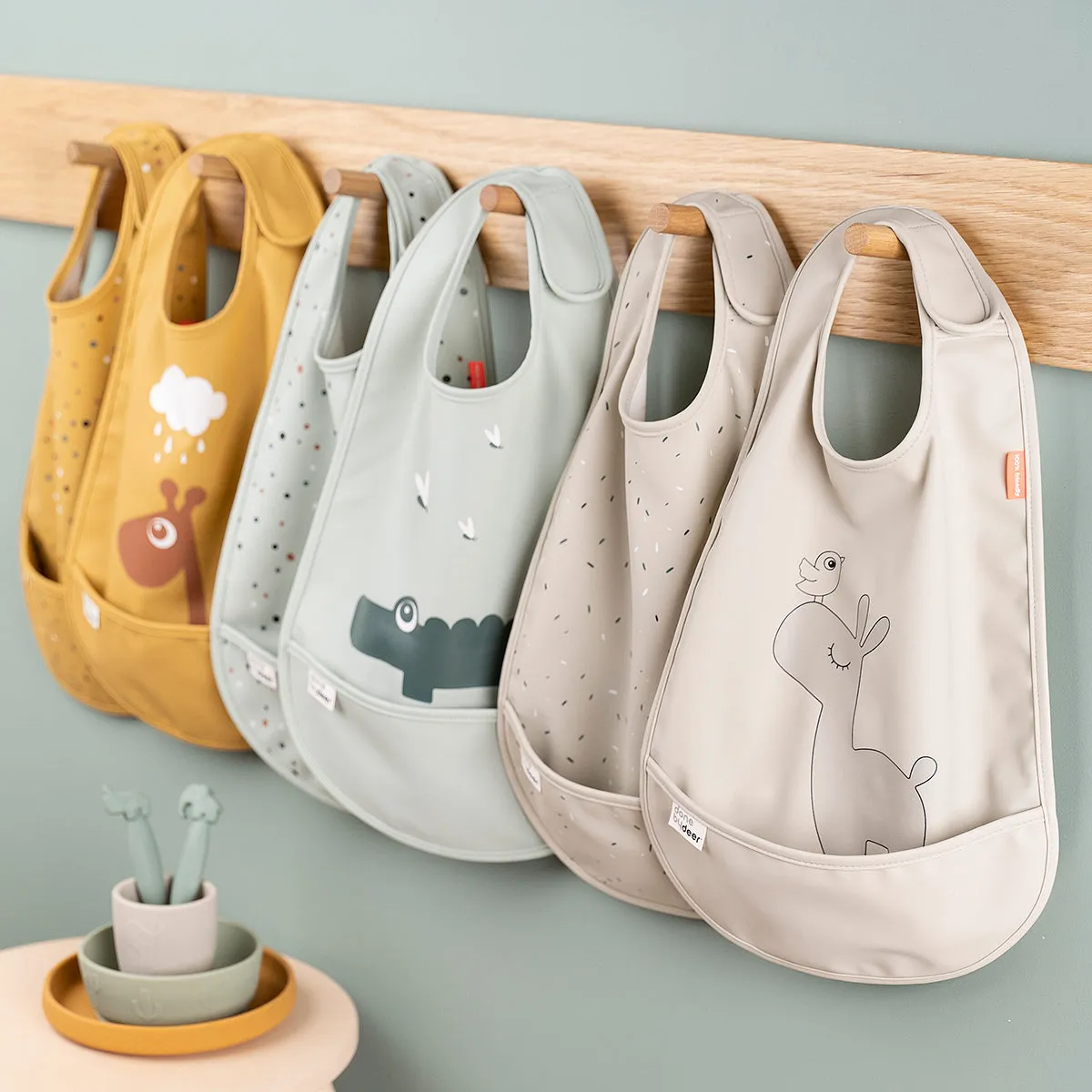 Bib with velcro 2-pack - Lalee - Sand