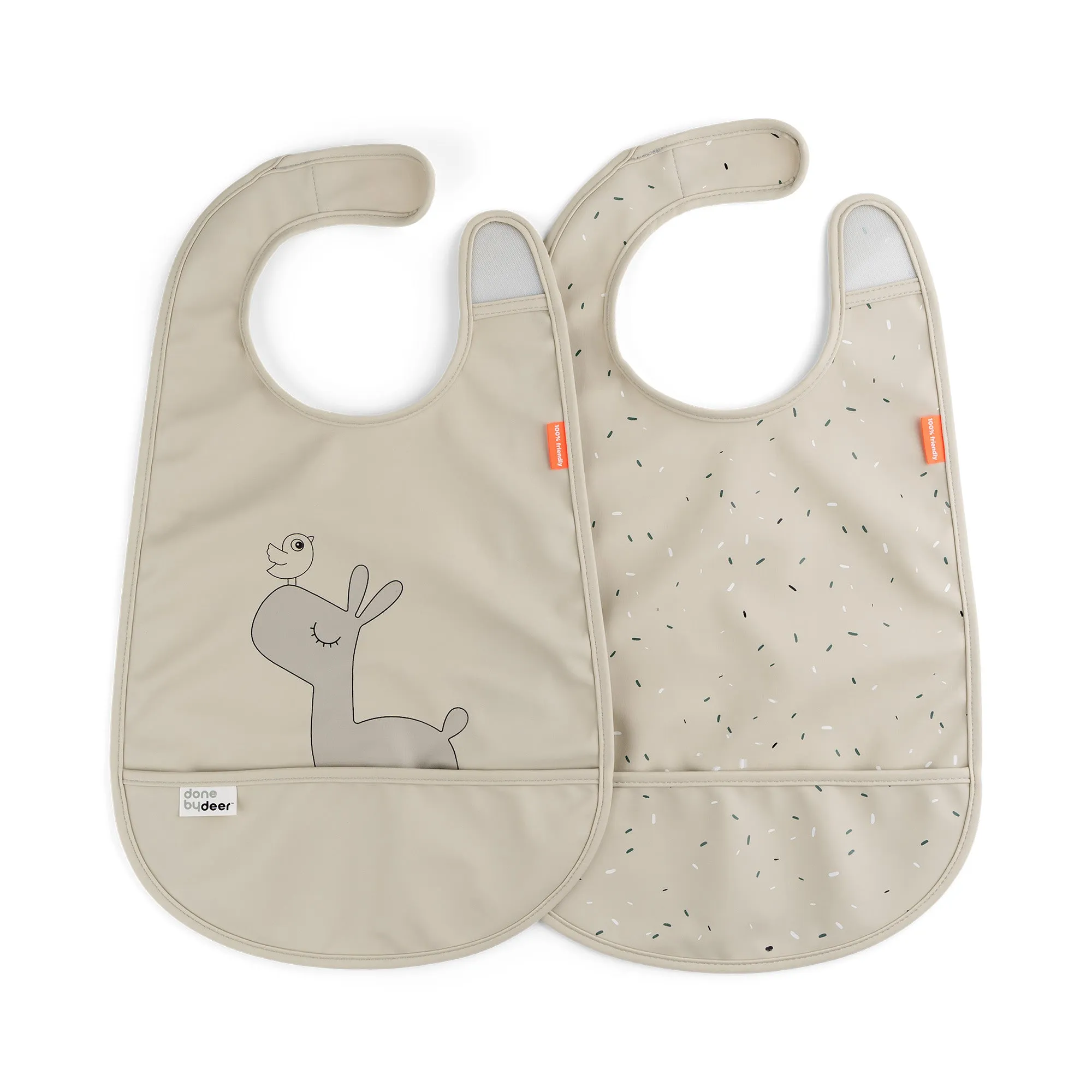 Bib with velcro 2-pack - Lalee - Sand