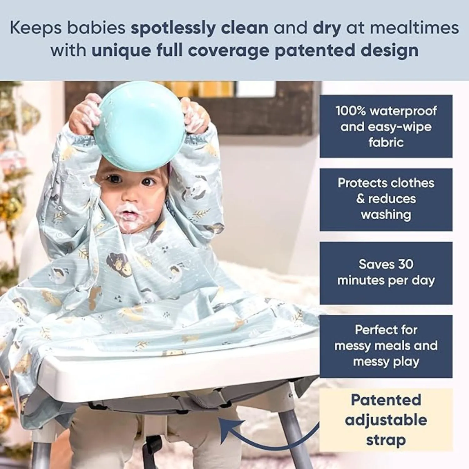 Bibado Long Sleeve Coverall & Attachable Handi Cutlery Bundle Arctic Adventure White