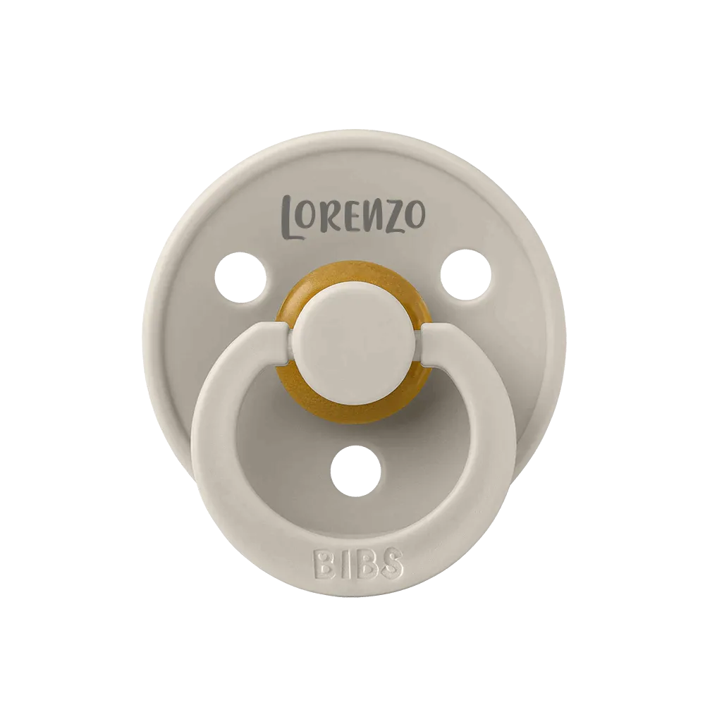 BIBS Colour Natural Rubber Latex Pacifiers (Size 1 & 2) | Personalised