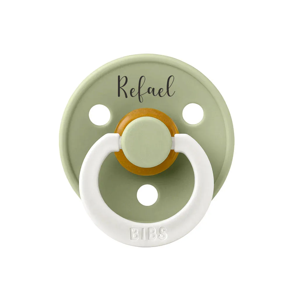 BIBS Colour Natural Rubber Latex Pacifiers (Size 1 & 2) | Personalised