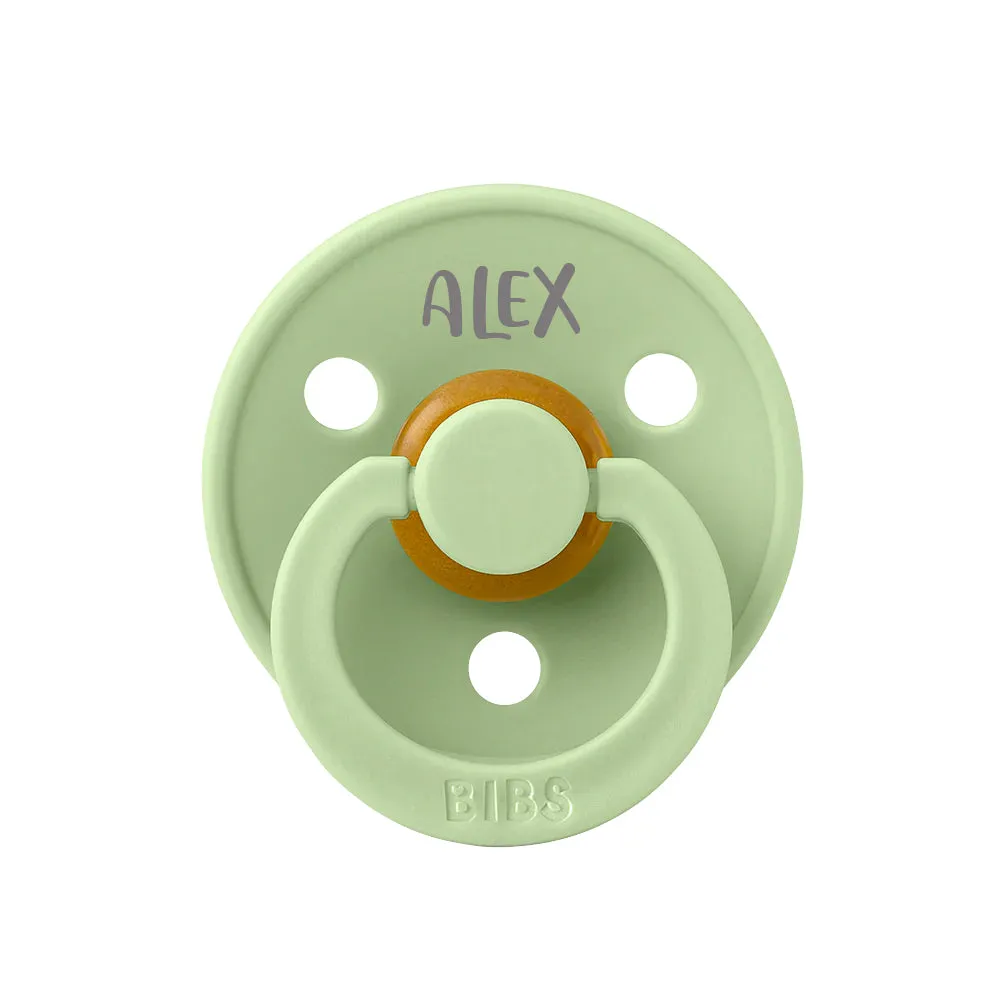 BIBS Colour Natural Rubber Latex Pacifiers (Size 1 & 2) | Personalised