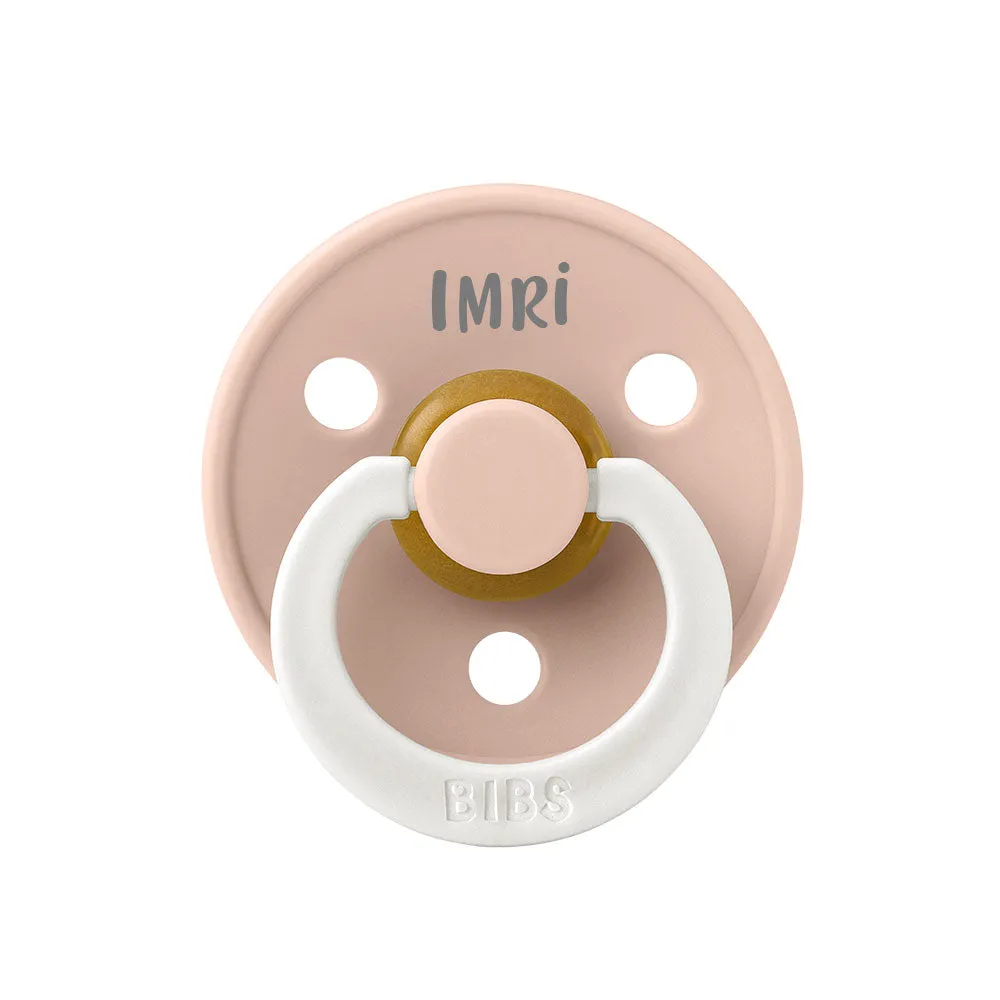 BIBS Colour Natural Rubber Latex Pacifiers (Size 1 & 2) | Personalised