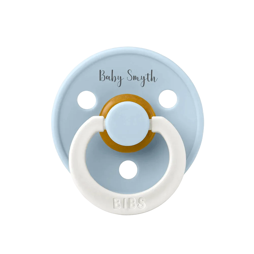 BIBS Colour Natural Rubber Latex Pacifiers (Size 1 & 2) | Personalised