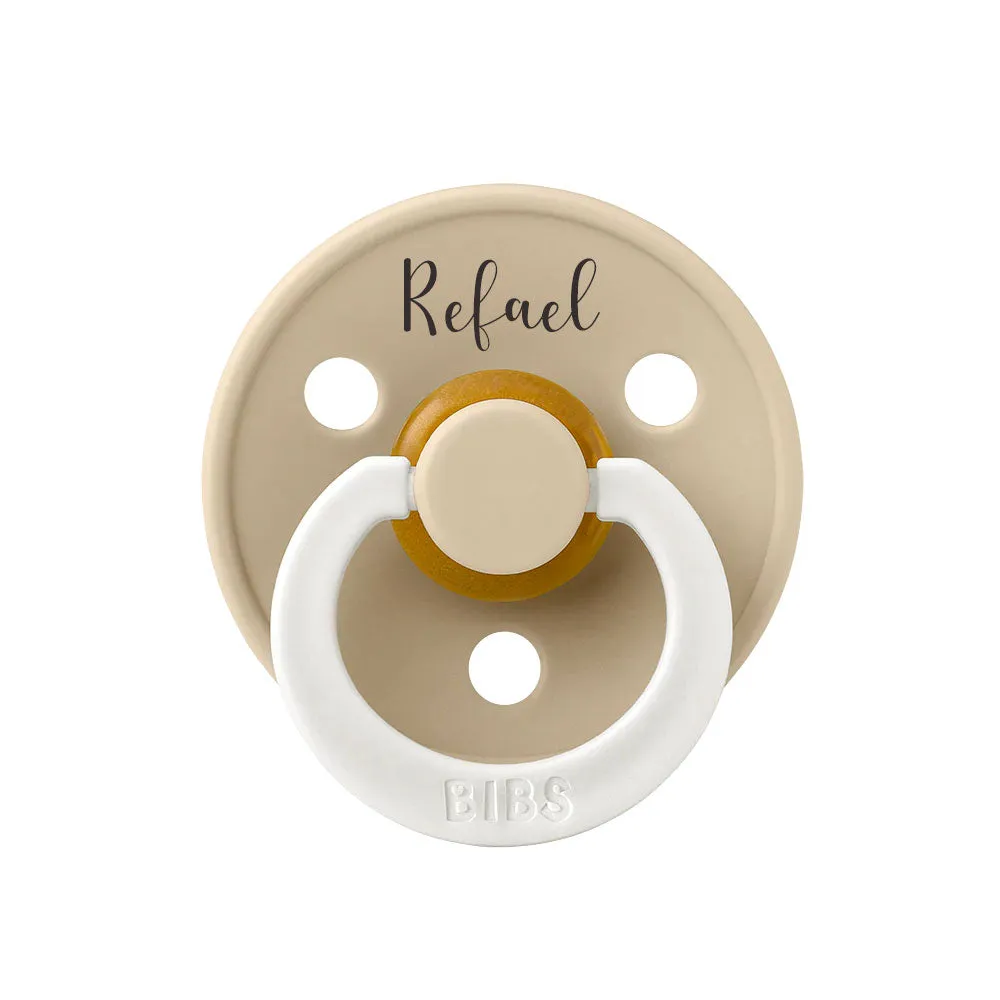 BIBS Colour Natural Rubber Latex Pacifiers (Size 1 & 2) | Personalised