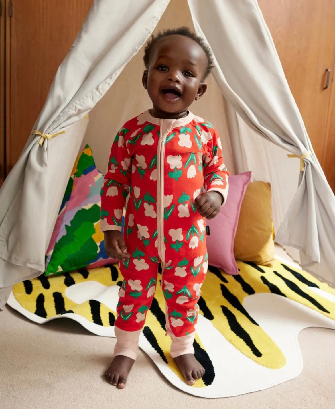 Bonds Zip Wondersuit - Tulip Fields Red