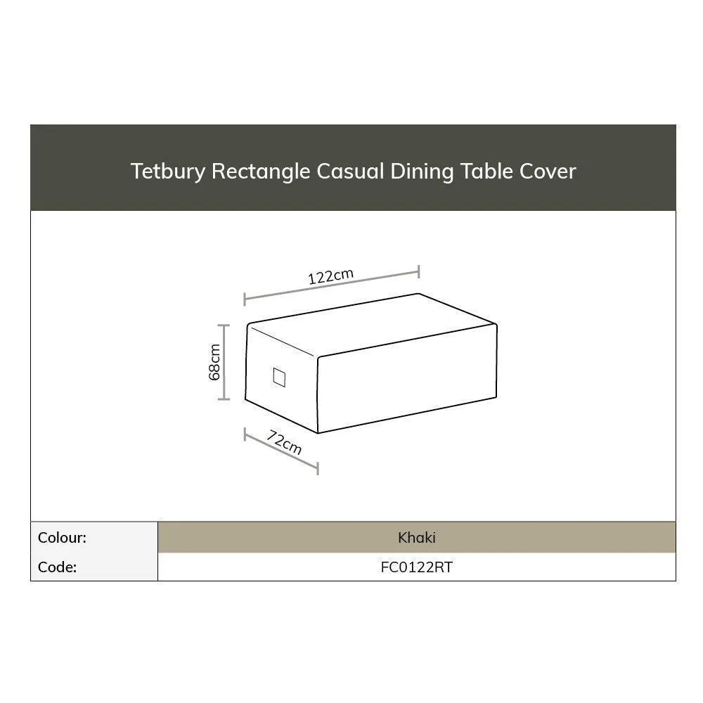 Bramblecrest Tetbury 122 x 72cm Rectangle Casual Dining Table (Khaki 2020) Cover