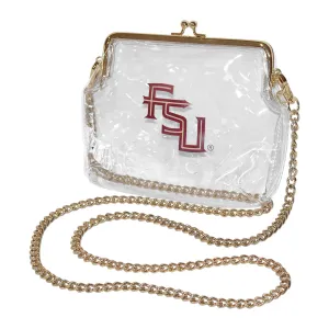 Capri Designs Stacked FSU Logo Kiss Lock Clear Purse