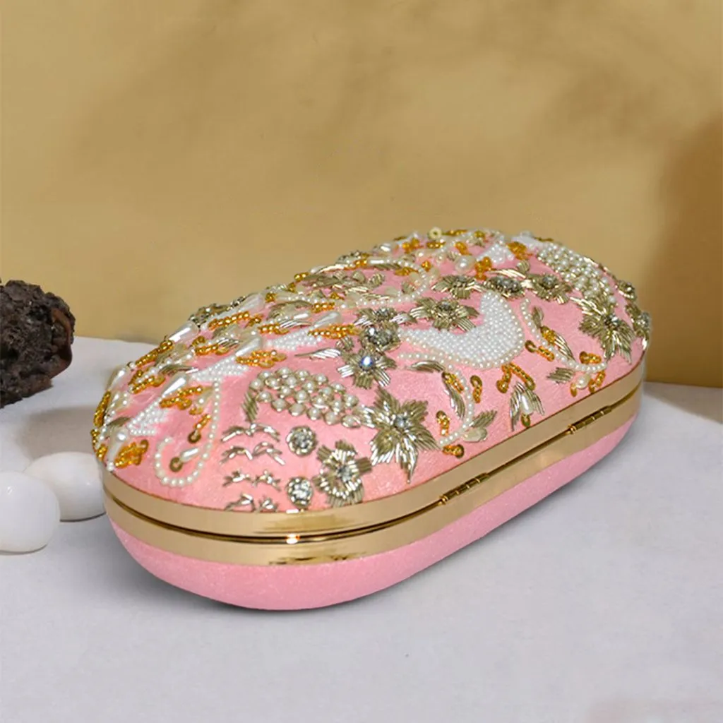Capsule Zari Clutch | Pink