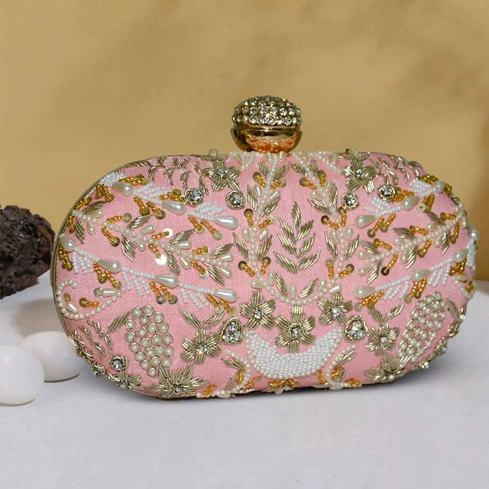 Capsule Zari Clutch | Pink