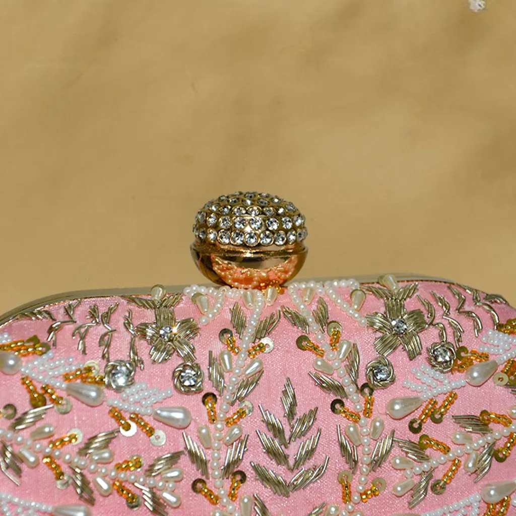Capsule Zari Clutch | Pink