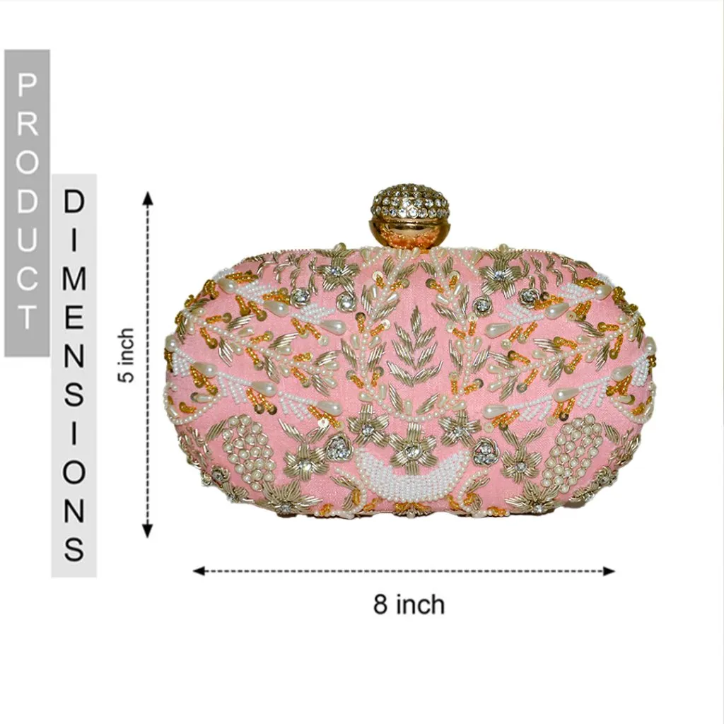 Capsule Zari Clutch | Pink