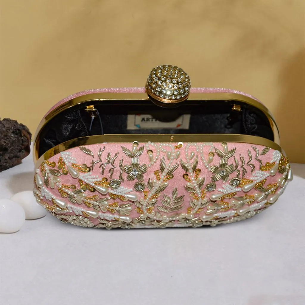 Capsule Zari Clutch | Pink