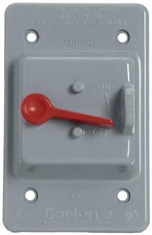 Carlon E98TSCN-CAR Device Cover, 4-3/4 in L, 3 in W, Rectangular, Polycarbonate, Gray, Textured :EA: QUANTITY: 1