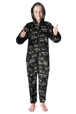 CityComfort Onesies for Boys, Fluffy Fleece Pyjamas for Kids and Teenage Boys Girls, Gaming Onesie, Camo Onesie, Warm Winter Kids PJs 7-14 Years