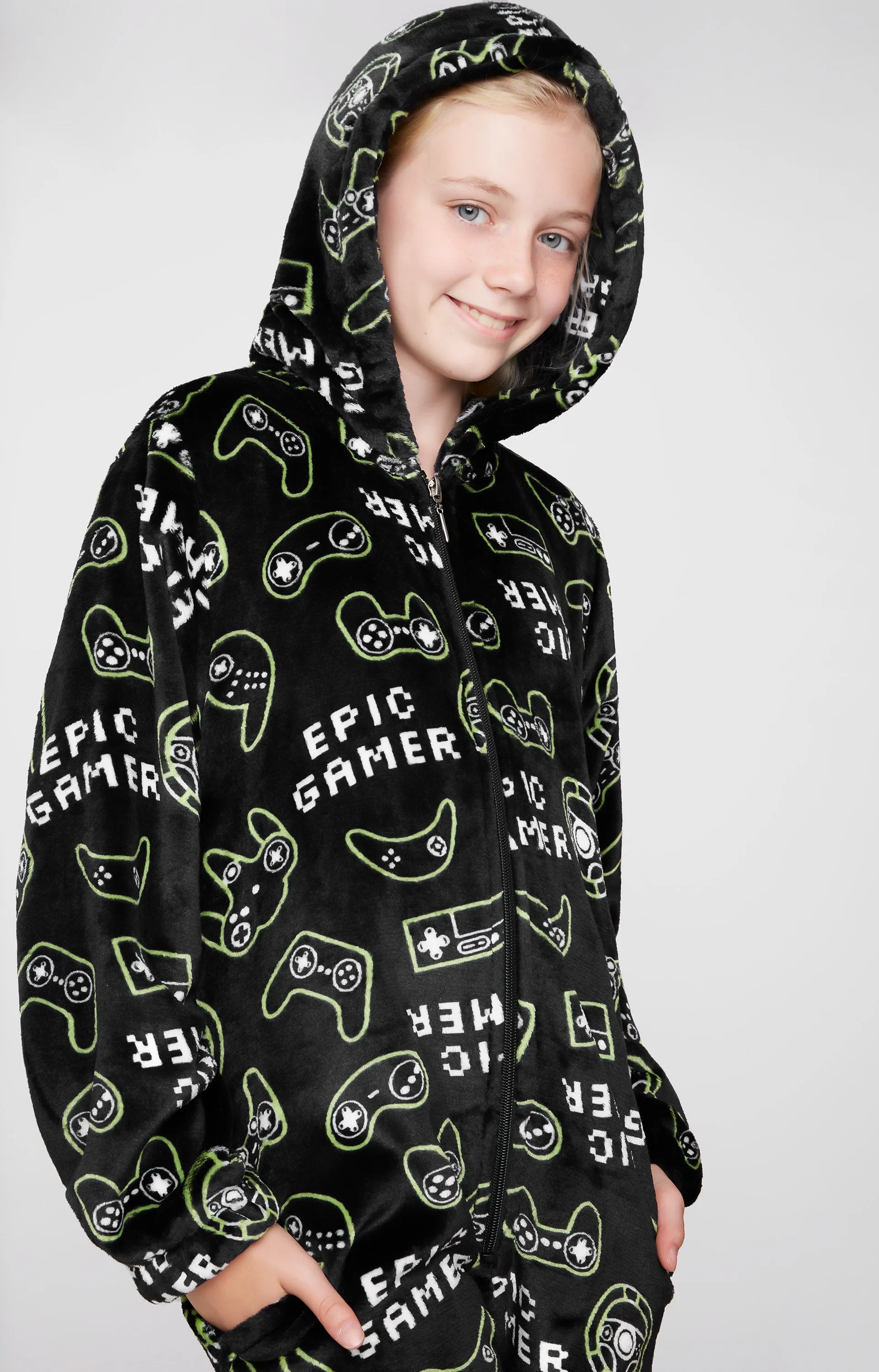 CityComfort Onesies for Boys, Fluffy Fleece Pyjamas for Kids and Teenage Boys Girls, Gaming Onesie, Camo Onesie, Warm Winter Kids PJs 7-14 Years