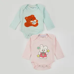 Cotton Baby Onesie | Bunny & Teddy Combo Set | Set of 2