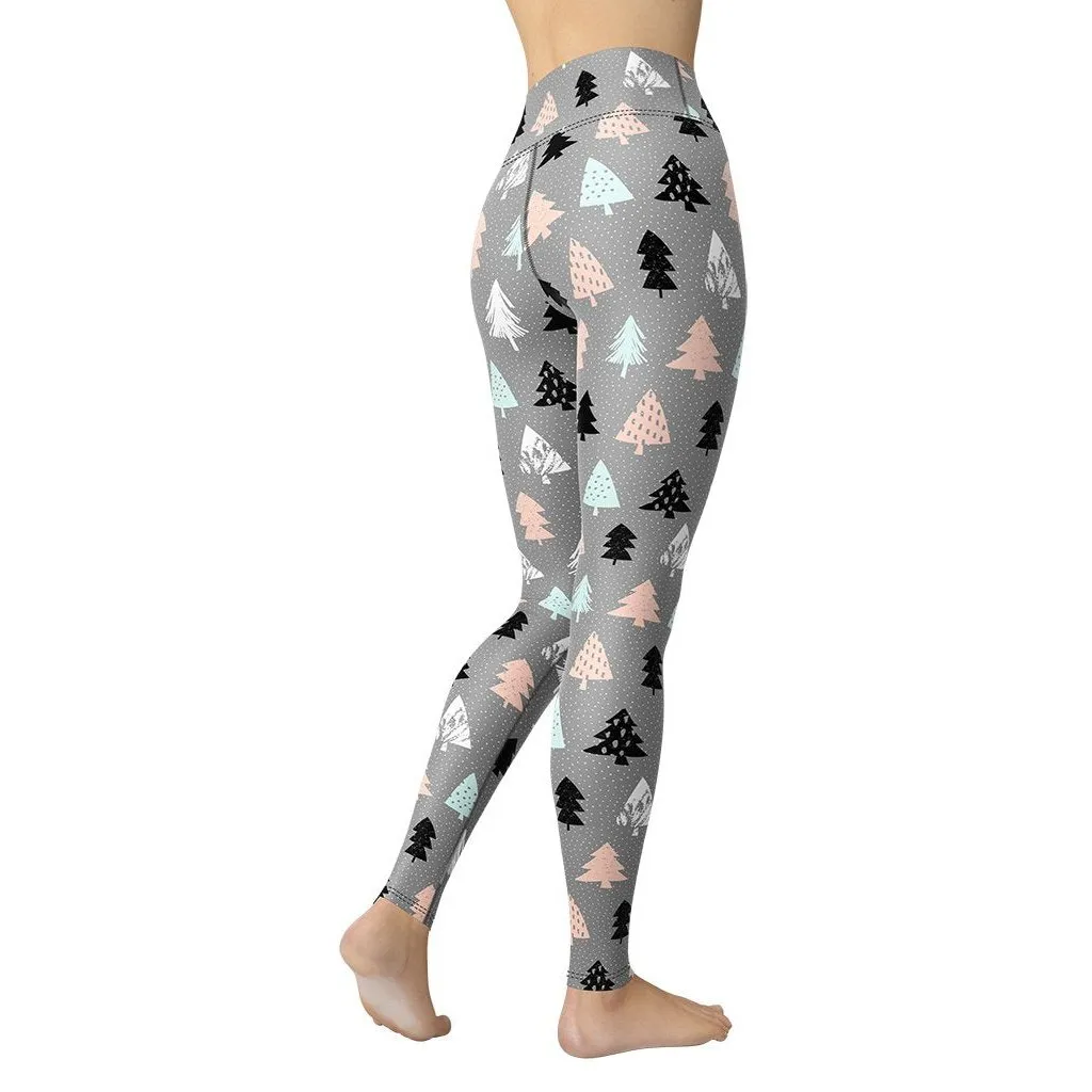 Cute Minimalistic Christmas Yoga Leggings