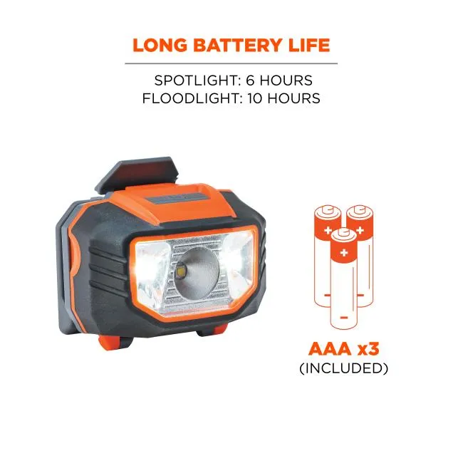 Ergodyne Skullerz 8981 Magnetic Headlamp Light - Orange