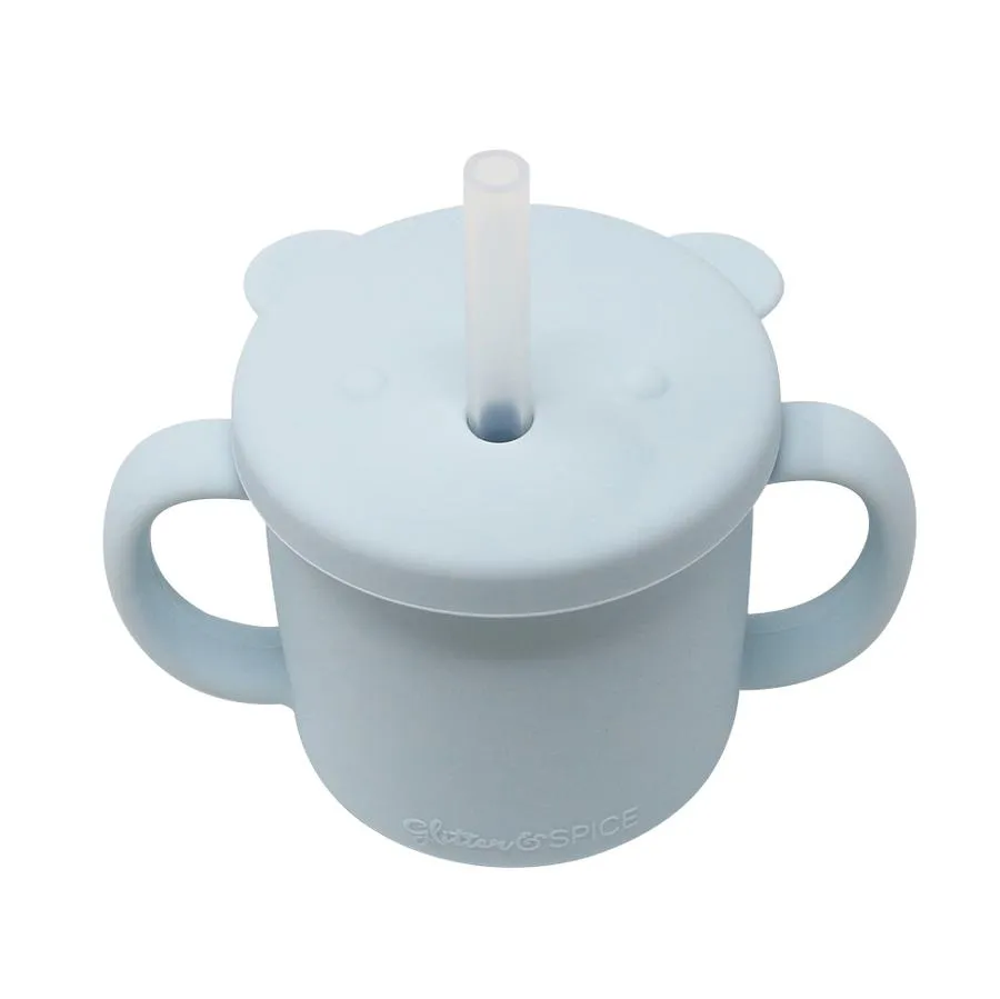 Glitter & Spice Silicone Bear Cup - Ice Blue