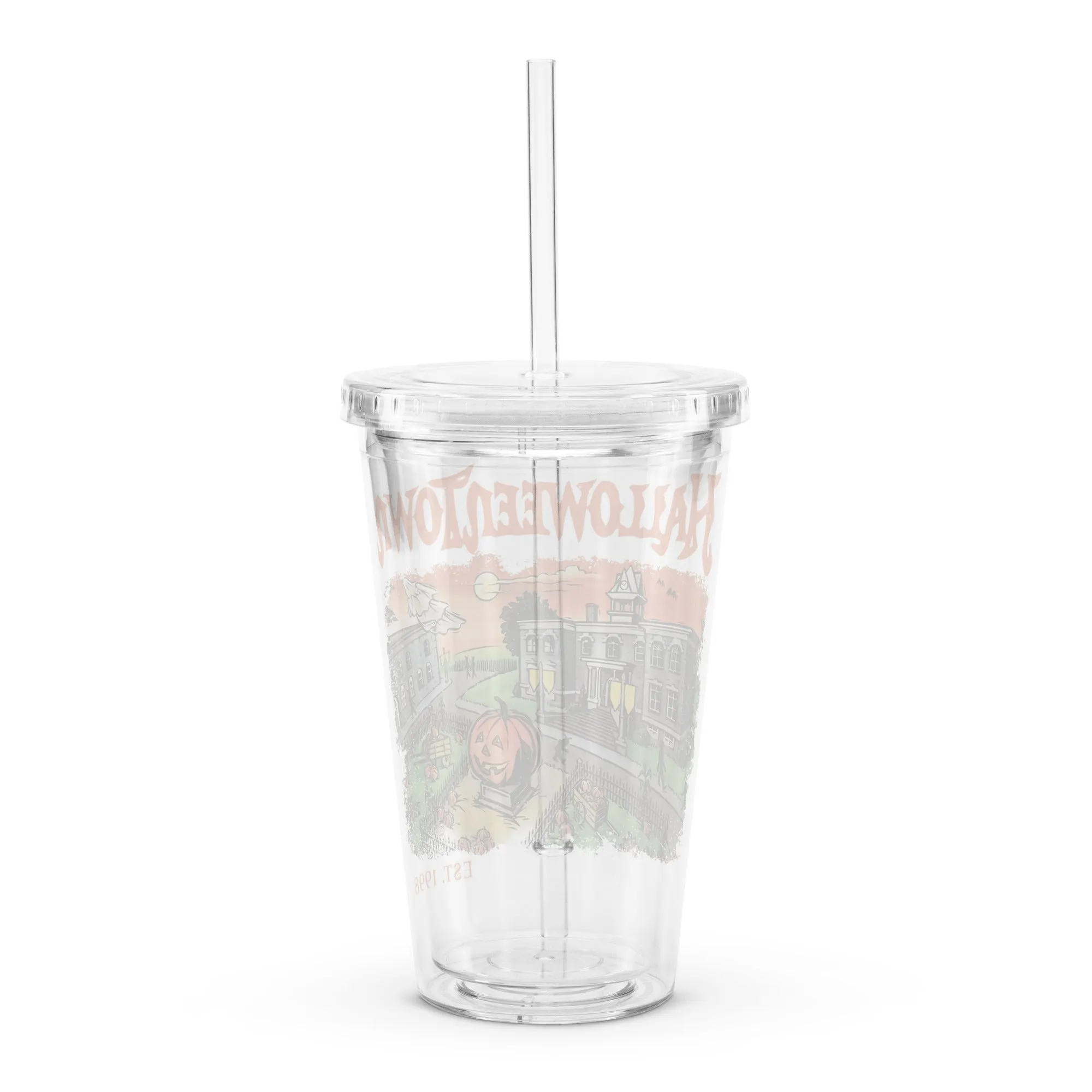 Halloweentown Clear plastic tumbler