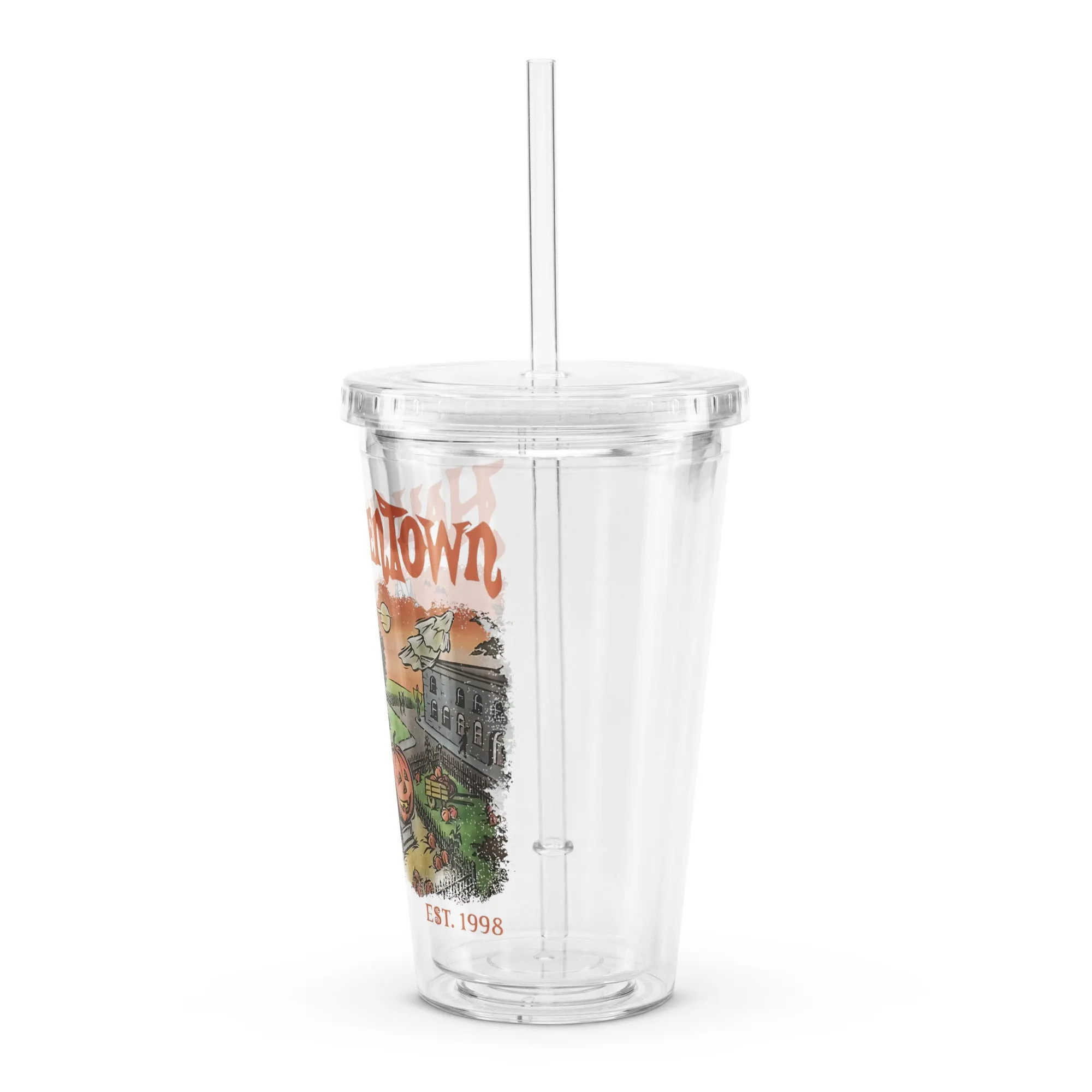 Halloweentown Clear plastic tumbler