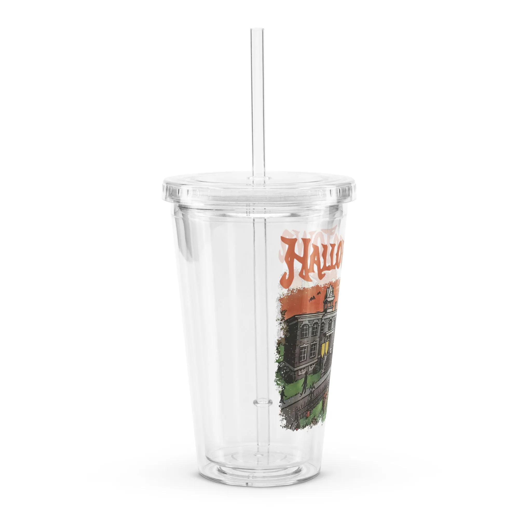 Halloweentown Clear plastic tumbler