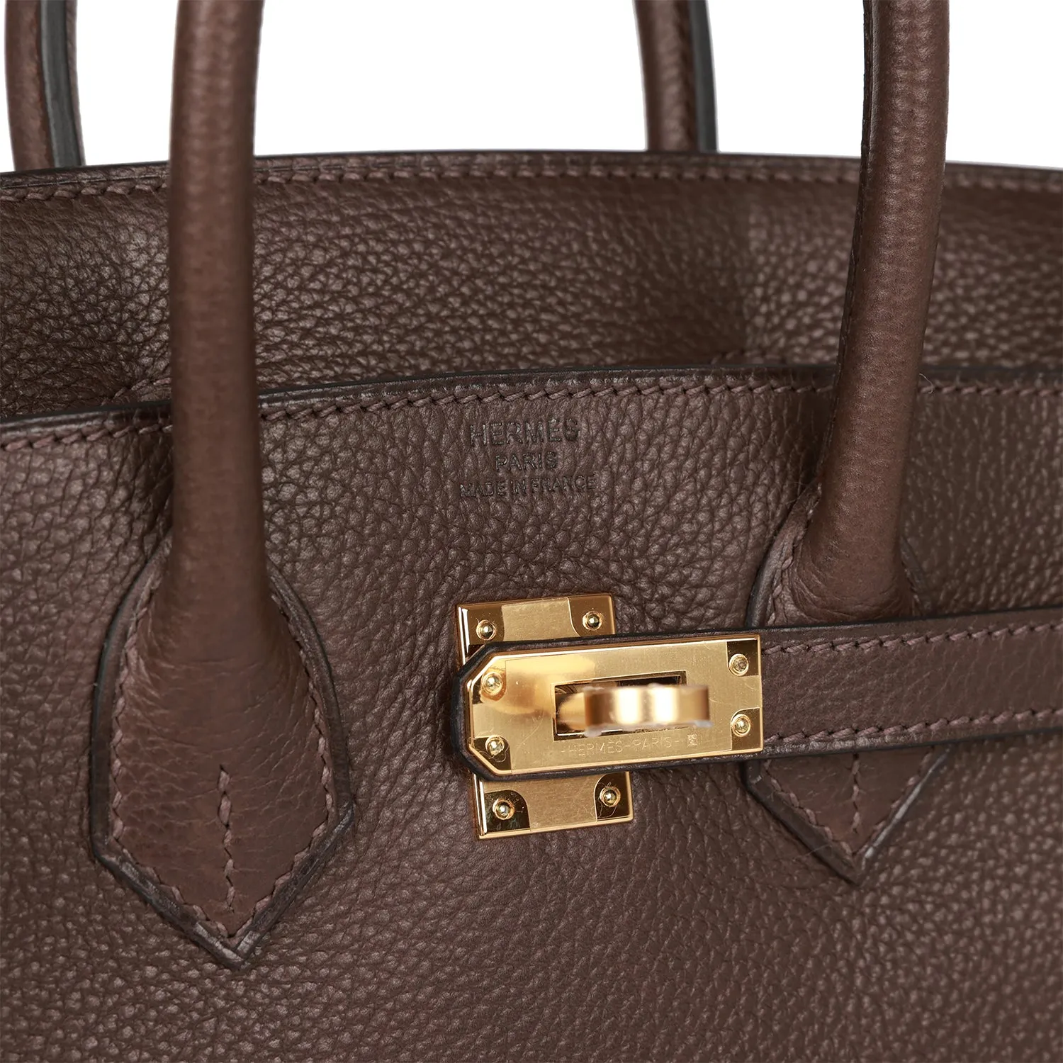 Hermes Birkin 25 Ebene Barenia Faubourg Gold Hardware