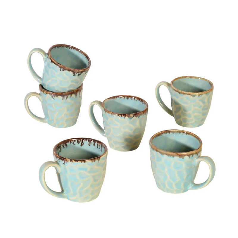 Indrashis Ceramic Cup (150 ML) - Set of Six