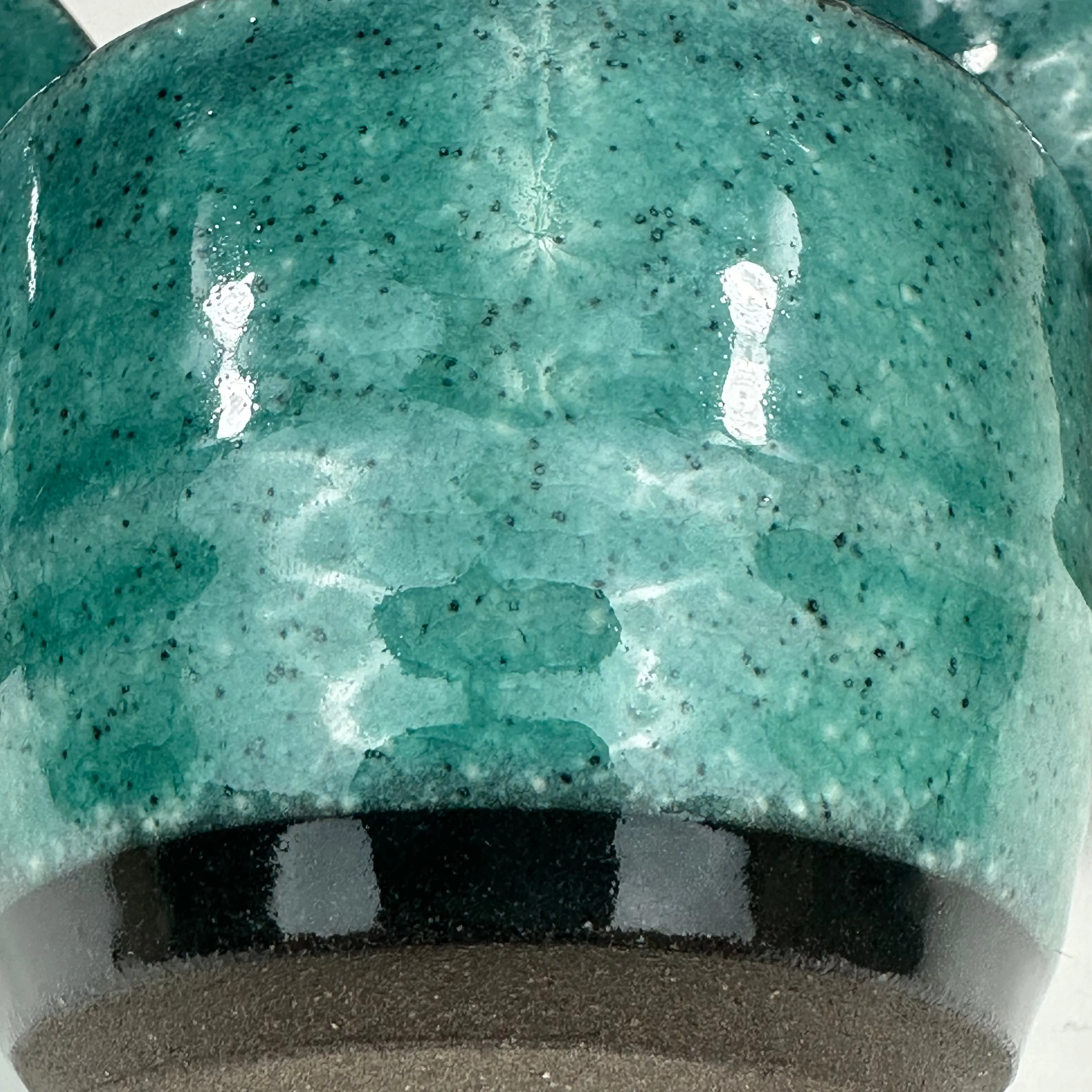 Japanese Set of 3 Ceramic Sakazuki Sake Cups Teal Glaze 1.5”