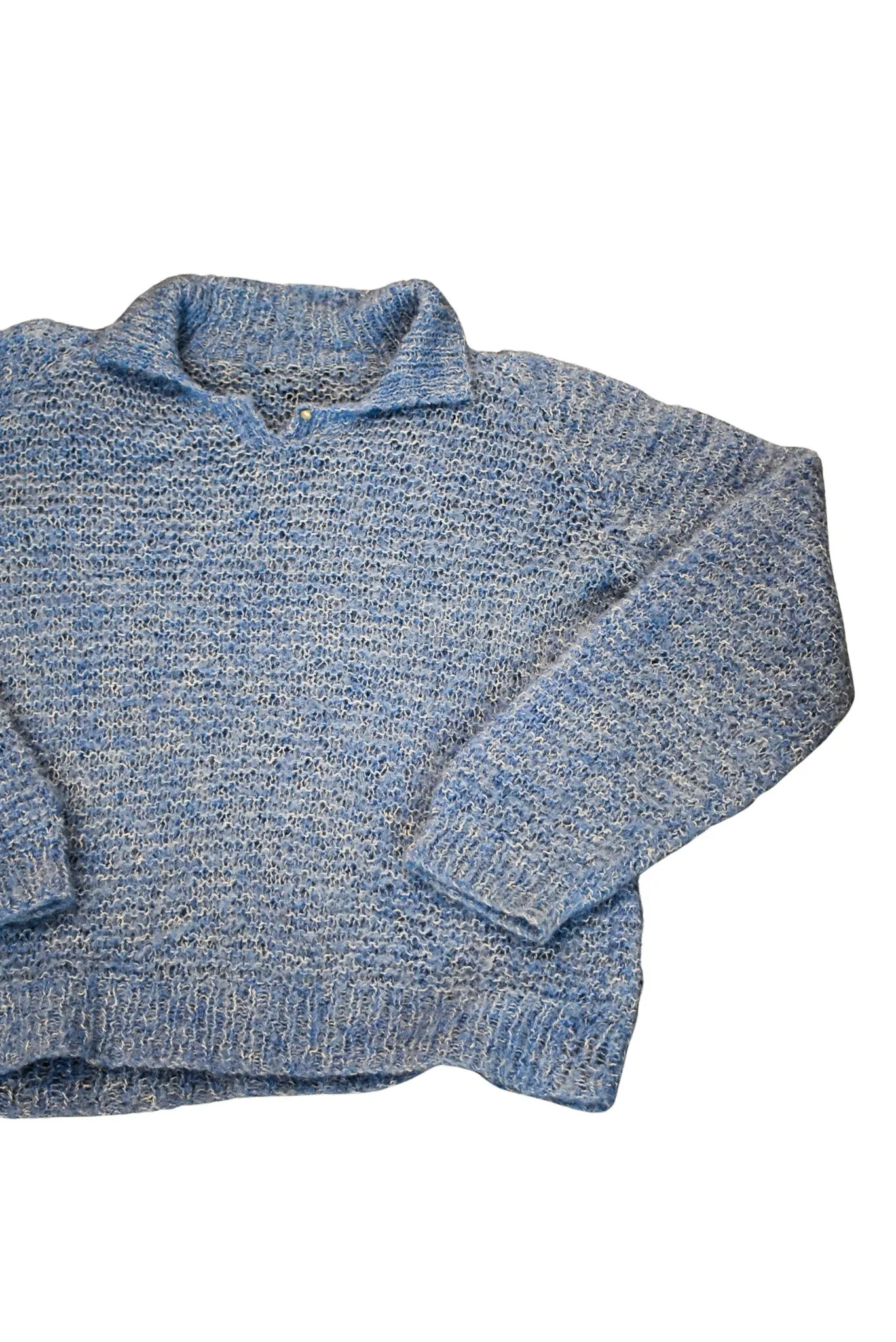 Lightweight baby blue handknit jumper, S