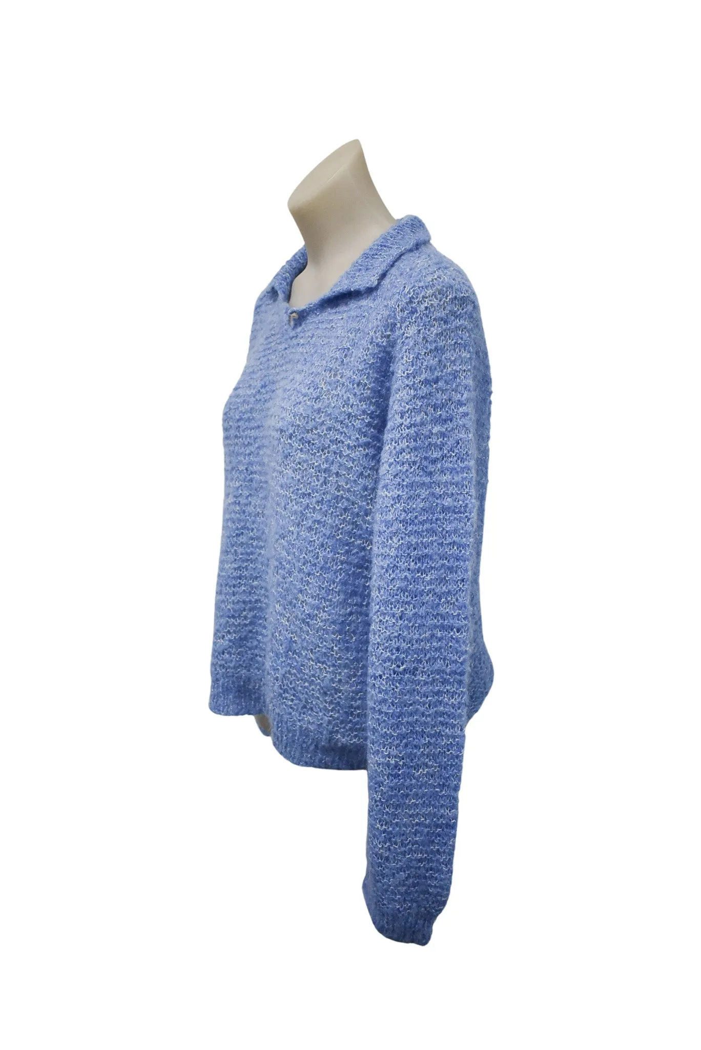 Lightweight baby blue handknit jumper, S