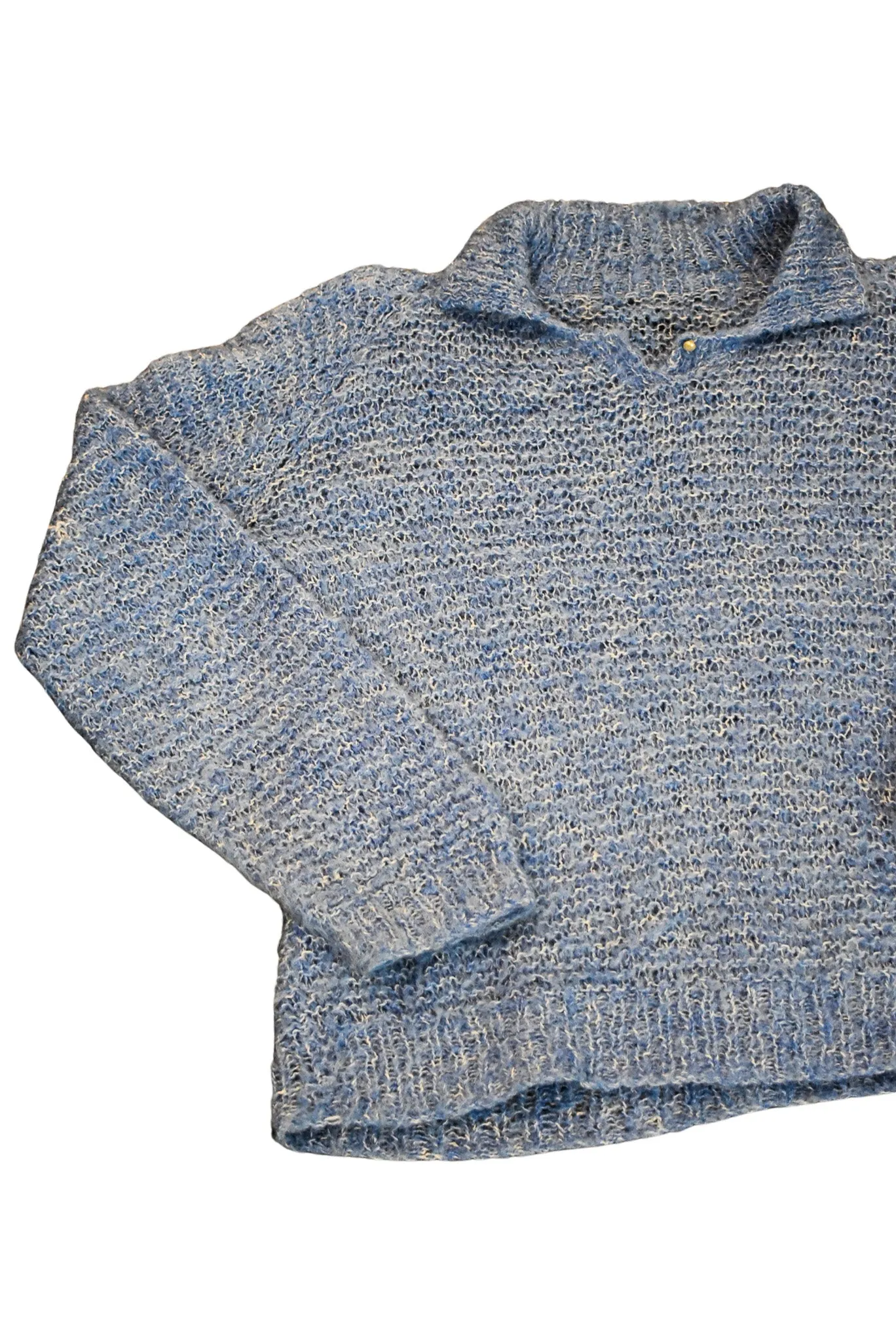 Lightweight baby blue handknit jumper, S