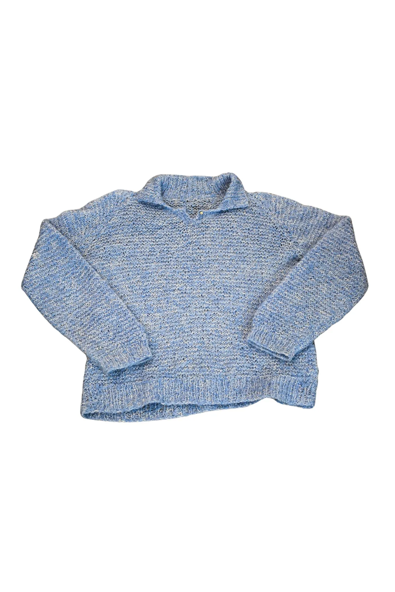 Lightweight baby blue handknit jumper, S