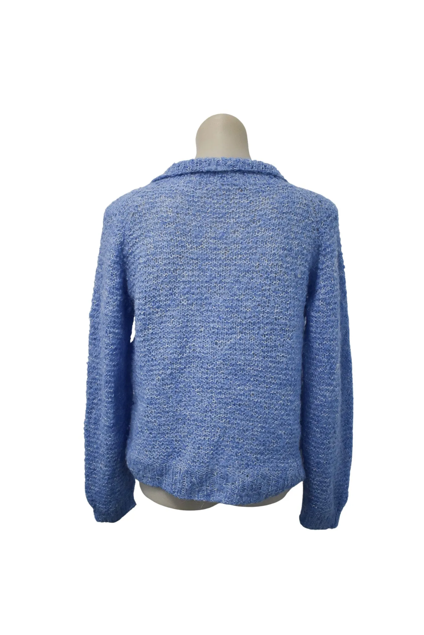 Lightweight baby blue handknit jumper, S