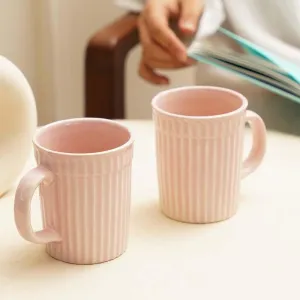 Limso Ribbed Mugs (Pink) - Set Of Two