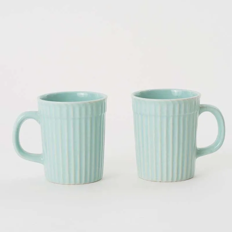 Limso Ribbed Mugs (Sky) - Set Of Two