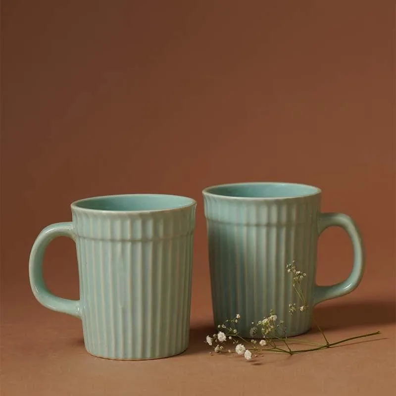 Limso Ribbed Mugs (Sky) - Set Of Two