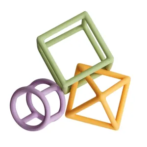 Little Rawr Silicone Geometric Teether Set (Set of 3) - Pink
