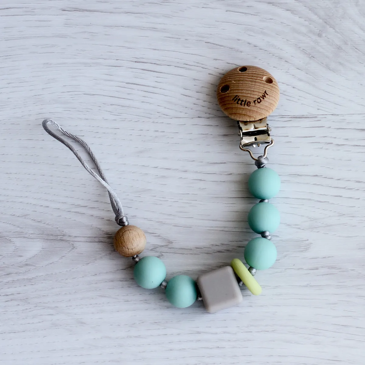 Little Rawr Silicone Pacifinder Beads with Clip Holder - Blue