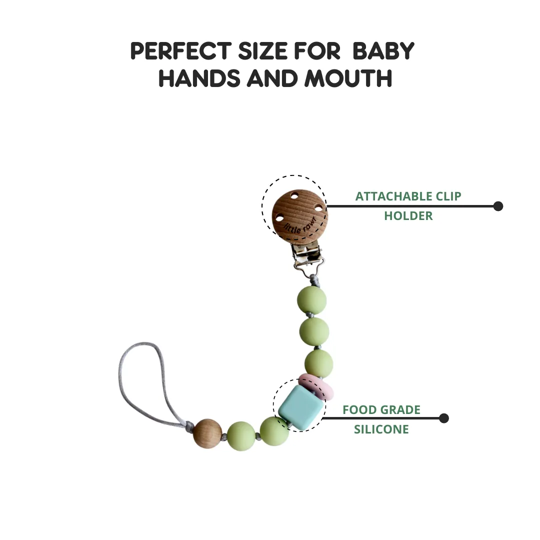 Little Rawr Silicone Pacifinder Beads with Clip Holder - Green