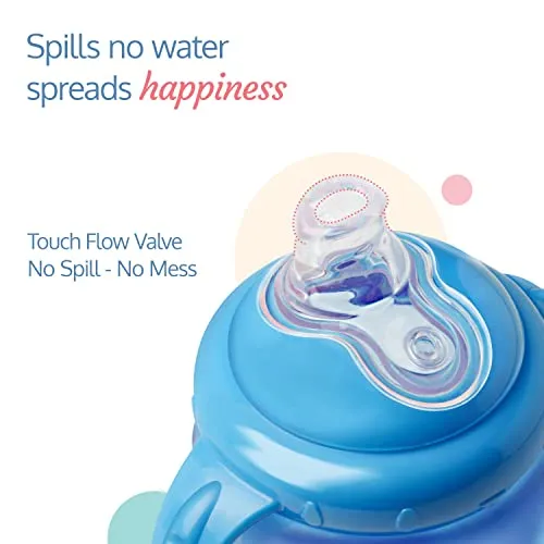 LuvLap Hippo Spout Sipper for Infant/Toddler, 225ml, Anti-Spill Sippy Cup with Soft Silicone Spout BPA Free, 6m  (Blue)