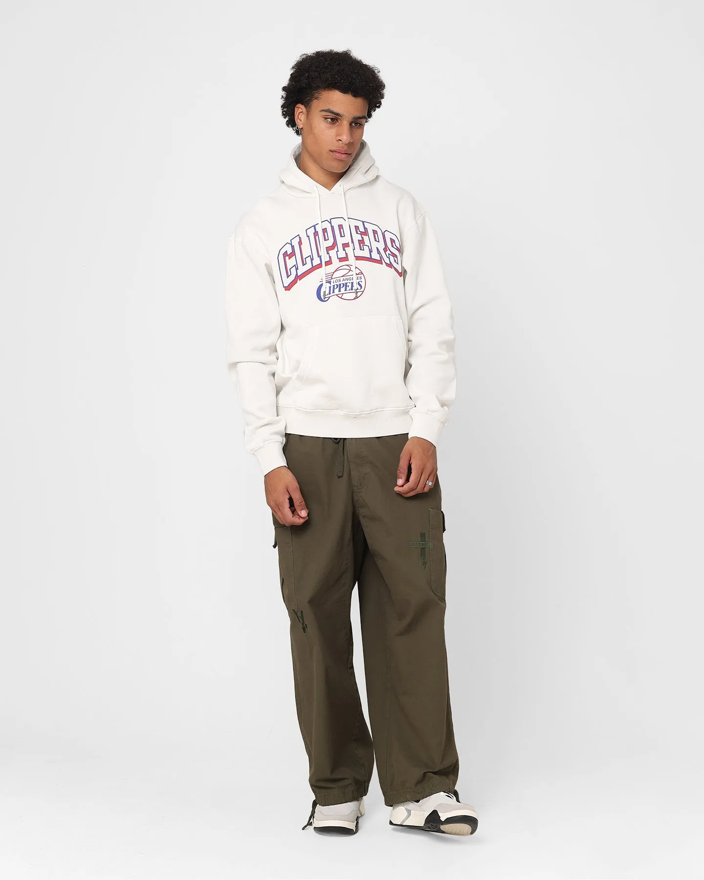 Mitchell & Ness Los Angeles Clippers Vintage Keyline Logo Hoodie Vintage White
