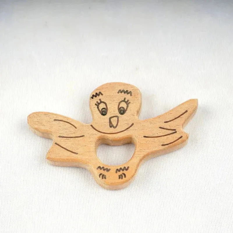 Neem Wood Teether - Bird   Elephant Face   Bunny