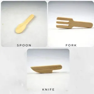 Neem Wood Teether - Spoon   Knife   Fork