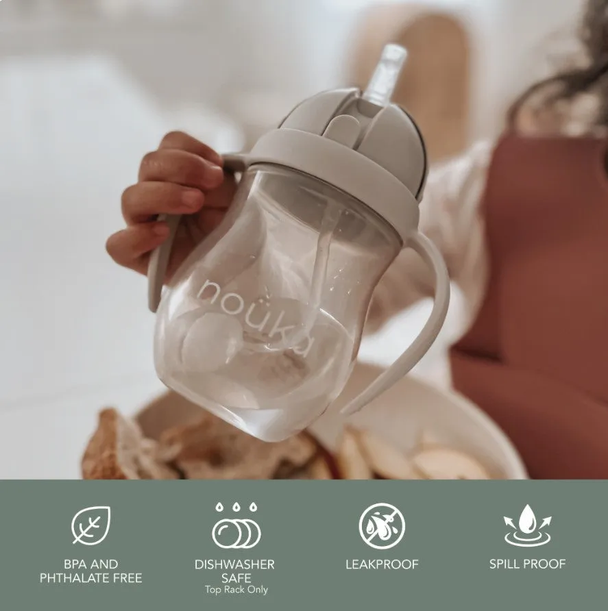 noüka Non-Spill Weighted Straw Cup 8 oz  - Soft Sand