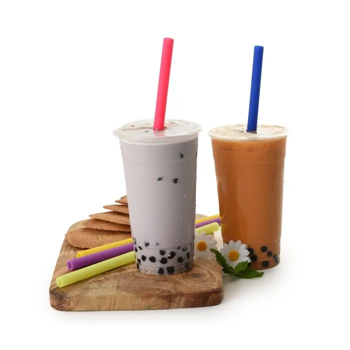 Norpro Reusable Straight Jumbo Silicone Straws with 2 Cleaning Brushes Set of 6