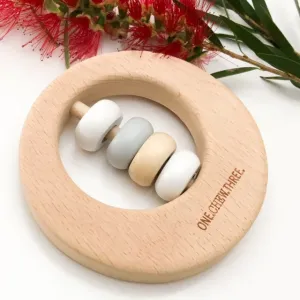 One Chew Three -Premium Beech Wood Rattle Teether